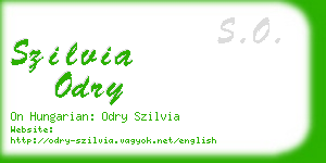 szilvia odry business card